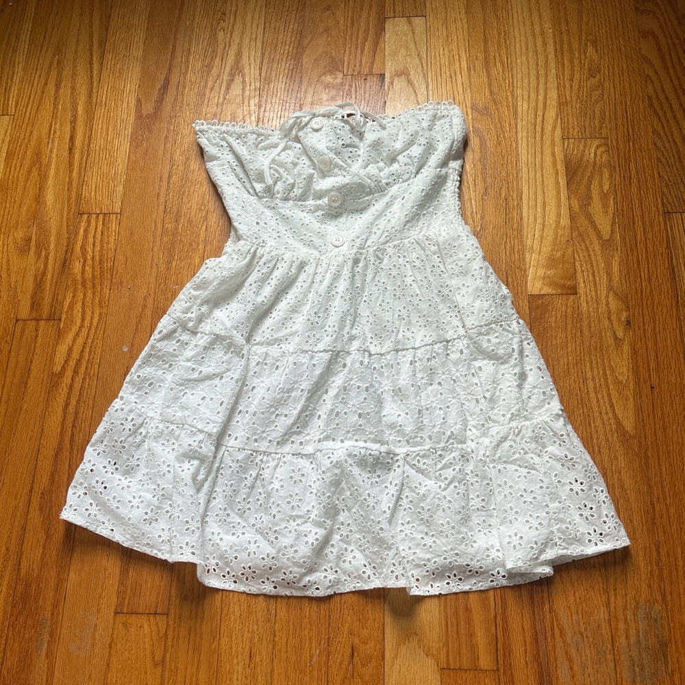White Eyelet mini Dress
